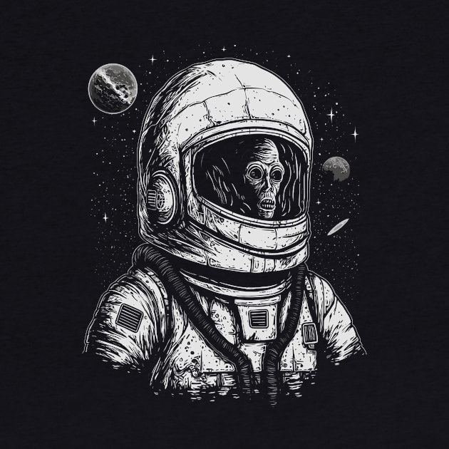 Dark Astronaut Space Horror - Eerie Galactic Nightmare Art by Soulphur Media